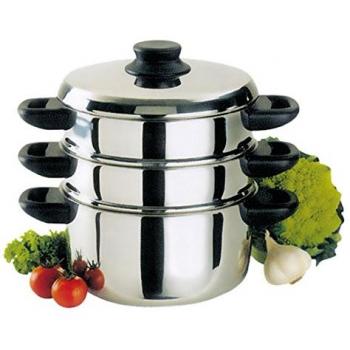 Vaporizador Combinado Inox 20 cm Baumalu con 3 Cuerpos