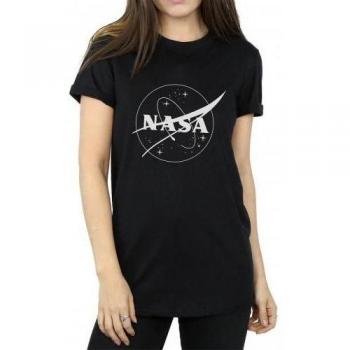 Camiseta de Novio de Algodón Monocromático Insignia para Mujer de la NASA XXL