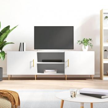 Mueble de TV de madera de ingeniería blanco, dimensiones 150x30x50 cm, ideal para salón
