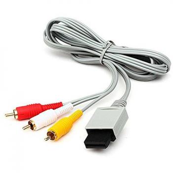Cable AV 3 RCA de Video y Audio Compuesto Compatible con Consolas Nintendo Wii y WiiU