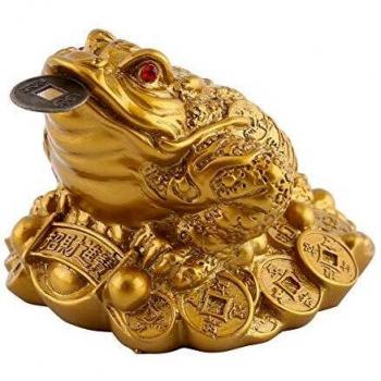 FTVOGUE Dinero Rana Feng Shui Chino Riqueza Afortunada Moneda Sapo Decoración de la Oficina En Casa Buen Regalo Afortunado Riqueza
