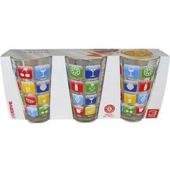 Set de 2 vasos decorativos con aplicaciones para smartphone, tema bebidas