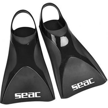 SEAC Atom Aletas Cortas de natación para Entrenamientos en la Piscina y en el mar, Unisex, Negro, M