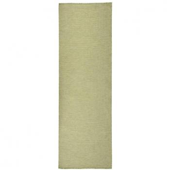 Alfombra de exterior de tejido plano 80x250 cm vidaXL - Color Gris, Marrón, Azul y Verde, Alfombras de área para Sala de Estar, Dormitorio, Habitación y Salón