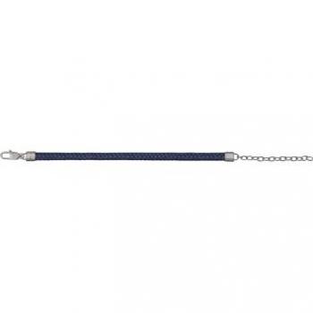 Pulsera de Hombre Breil B Mix TJ3137 - Acero Satinado y Piel Trenzada con Cierre de Mosquetón, Longitud 18 cm