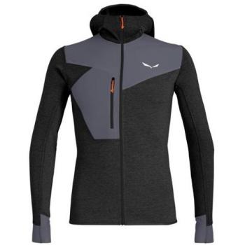Salewa Sudadera Con Capucha Puez 2 Dryton - Sudadera técnica, fabricada con tejido Dryton, ligera y de secado rápido, diseño con capucha, color negro y gris, talla XXL