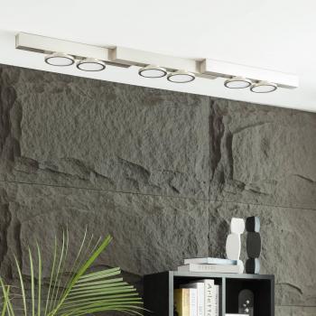 Plafón Lucande Kellino, 6 luces, níquel, moderno, metal para salón y comedor (GU10)
