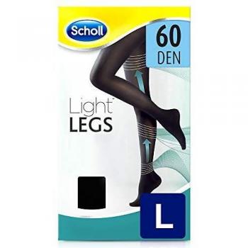 Scholl Light Legs Medias de Compresión Ligera 60 Denier, Color Negro, Talla L