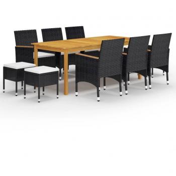11-Piece Black Garden Dining Set