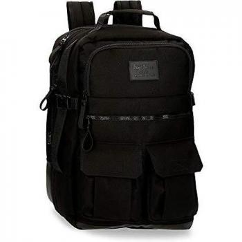 Mochila de Cabina Portaordenador Pepe Jeans Denton, 34x50x20 cm, Negra