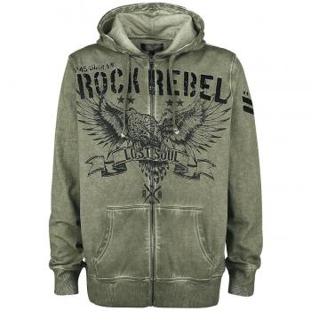Rock Rebel by EMP Mask of Sanity Sudadera Capucha con Cremallera Aceituna XXL