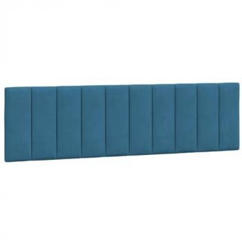 Cabecero de cama acolchado terciopelo azul 180 cm