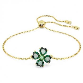 Swarovski Idyllia Green Mixed Cuts Clover Rhodium Plated Bracelet 5666585