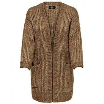 ONLY Chaqueta de punto gruesa para mujer. marrón claro M