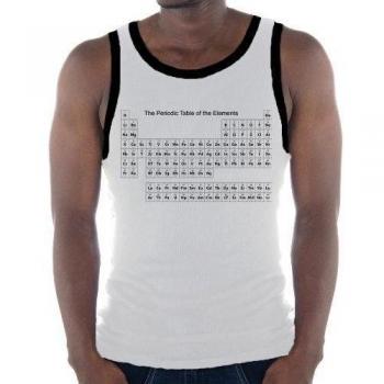 Touchlines Kontrast Tank Top Sheldons Periodic Table Ringer White/Black, XL - Camisa de bolos, color blanco / negro, talla XL
