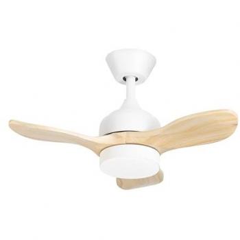 Ventilador de Techo Calar con Selector de Temperatura en Color Blanco y Palas de Madera Ø 750 mm