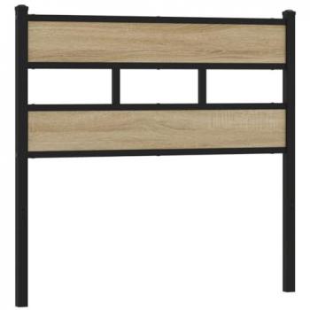 Cabecero de acero y madera de ingeniería roble Sonoma 100 cm