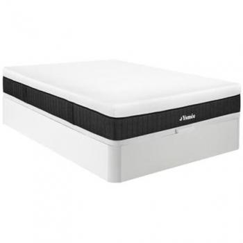 Conjunto de canapé abatible blanco de 160 x 200 cm + colchón de muelles ensacados 5 zonas de 21 cm - CIDORA de YSMÉE