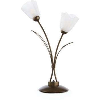 Lámpara de mesa ANTEA 2 Luz Cristal Meteorito Metálico