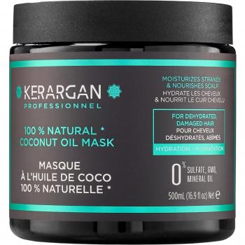 Kerargan - Mascarilla Capilar Hidratante con Aceite de Coco, Argán y Manzanilla, Nutre e Hidrata el Cabello Quebradizo - Sin Sulfatos, Parabenos ni Siliconas