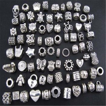 ANKKO Joyería de plata antigua DIY estilo de breca a mano abalorios pulsera de material