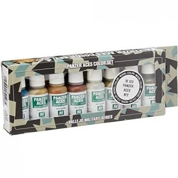 Set de Pinturas Vallejo Panzer Aces 2 - 8 Colores: Madera, Piel, Tela, Barro
