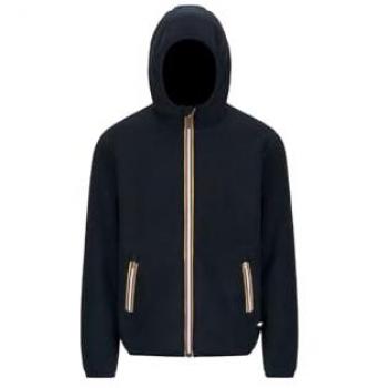 K-Way Reversible Sherpa Fleece Hoodie Jacket for Men - Blue, Size L