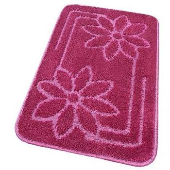 Alfombra de baño antideslizante absorbente 50x110 cm color sólido morado 100% Made in Italy