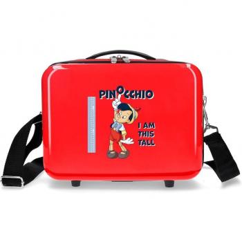 Disney Pinocchio ABS Children's Toiletry Bag, Adaptable, Red, 29x21x15cm, 9L Capacity