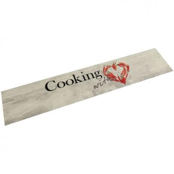 Alfombra de cocina lavable terciopelo Peper Cooking 60x300 cm color gris