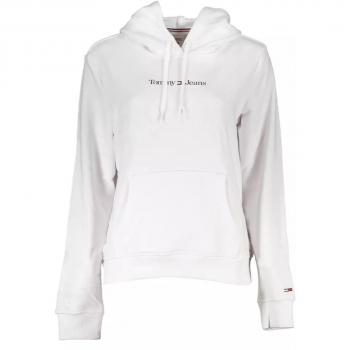 Chic White Hooded Sweatshirt with Logo Print for Women - XS Size