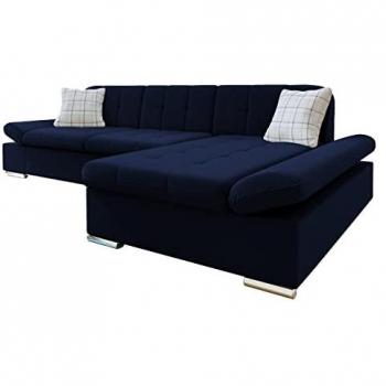Sofá rinconero Comfivo 250 con función de descanso y caja de ropa de cama, 278x161x76cm, Magic Velvet y Senegal