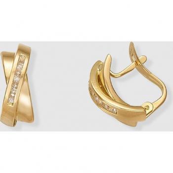 Pendientes de oro con circonitas y diseño elegante - El Corte Inglés
