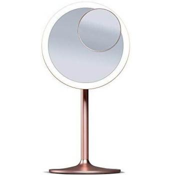 Fancii Espejo Maquillaje Recargable con Luz LED, 1x y 10x Espejo de Aumento Magnético - 3 Modos Iluminación, Luz Regulable Táctil, Espejo de Mesa Iluminado para Cosmética