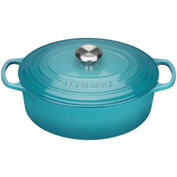 Le Creuset Signature Enamelled Cast Iron Casserole Dish with Lid - Oval, 29 cm, 4.7 Litres, Teal, 211782917