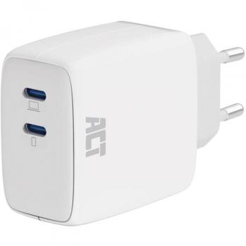 Cargador USB-C Universal 65W con Power Delivery, 2 Puertos, Blanco