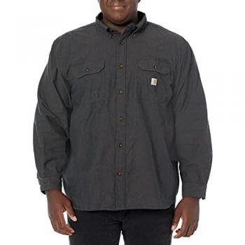 Camisa Carhartt Loose Fit Midweight Chambray para hombre - Color gris, de manga larga, ajuste original, tamaño grande