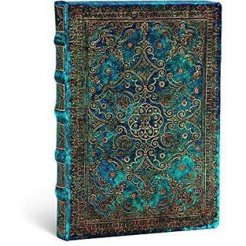 Libreta Midi Rayada Azul y Dorado Paperblanks con Cierre de Banda Elástica