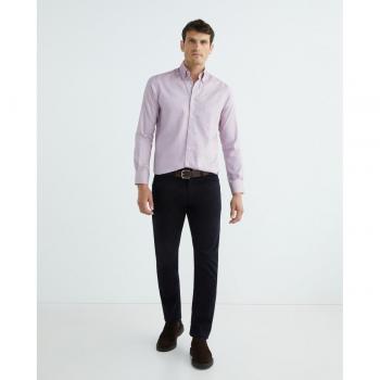 Camisa de hombre casual falso liso manga larga Mirto