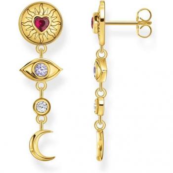 Thomas Sabo Gold Plated Cosmic Talisman Earrings with Colorful Stones H2277-995-7