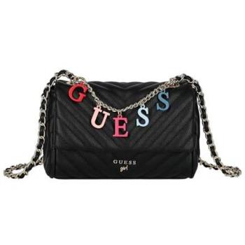 Guess Kids Mini Black Crossbody Bag with Chain Lettering Logo