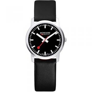 Mondaine Simply Elegant, Casual Quartz Black Leather Watch for Men and Women, A638.30350.14SBB, 41 MM
