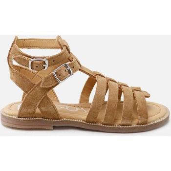 Sandalia Gladiadora de niña en piel color cuero