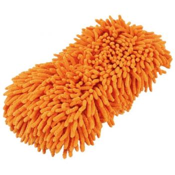 TOOGOO(R) Esponja de cera de coche Almohadilla de limpieza de chenilla de microfibra de lustre lavado Naranja oscuro