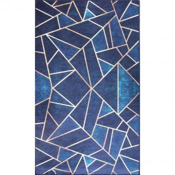 Alfombra de interior gráfica 160 x 230 cm - azul