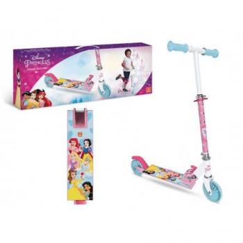 Patinete Infantil Aluminio Disney Princess Plateado con diseño de princesas, estructura ligera y resistente, ruedas de alta calidad para mayor estabilidad, manillar ajustable en altura, freno trasero para seguridad