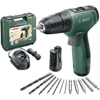 Bosch taladro/atornillador a batería EasyDrill 1200, sistema de 12 V, en maletín de transporte, 2 baterías