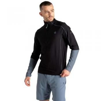Dare 2b Men's Lightweight Half Zip Torrek Lite Midlayer Jersey - Black & Stormy Weather, Size XL