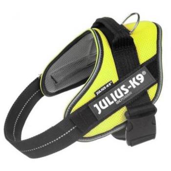 Julius K9 IDC Powair Arnés Neón Amarillo para perros, arnés ajustable de verano con tejido transpirable y acolchado