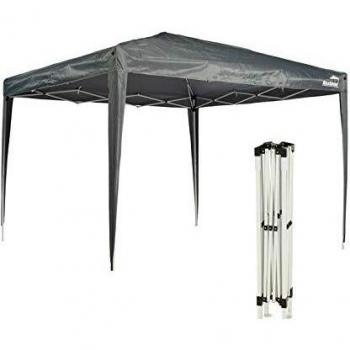 Toldo Plegable MaxxGarden 3x3m - Impermeable - Protección UV 50+ - Incluye Bolsa de Transporte - Carpa para Jardín y Fiestas - Gris